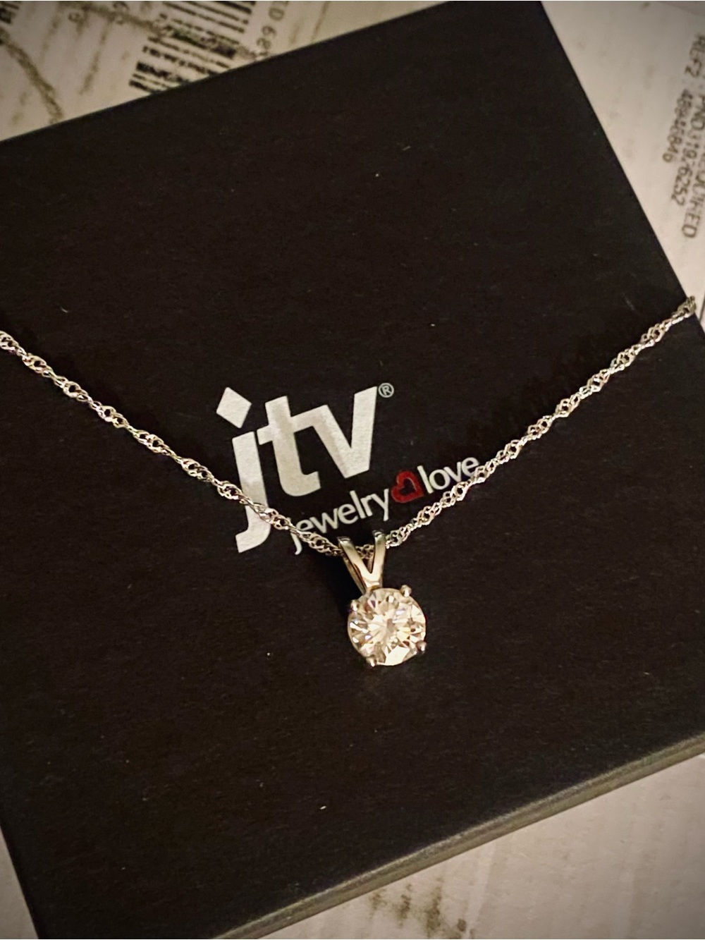 2k Moissanite Solitaire Pendant silver 18” Necklace JTV